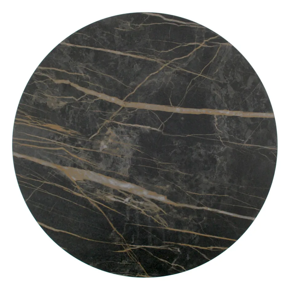 Tavolino da Salotto in Grès Porcellanato e Base Rotonda Made in Italy - Tullia Viadurini