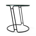 Tavolino da Salotto in Grès Porcellanato e Base Rotonda Made in Italy - Tullia Viadurini