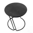 Tavolino da Salotto in Grès Porcellanato e Base Rotonda Made in Italy - Tullia Viadurini