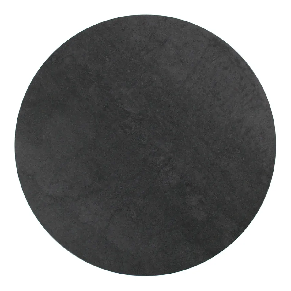 Tavolino da Salotto in Grès Porcellanato e Base Rotonda Made in Italy - Tullia Viadurini