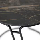 Tavolino da Salotto in Grès Porcellanato e Base Rotonda Made in Italy - Tullia Viadurini