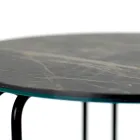 Tavolino da Salotto in Grès Rotondo e Base con 3 Mezzelune Made in Italy - Arepa Viadurini