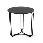 Tavolino da Salotto in Grès Rotondo e Base con 3 Mezzelune Made in Italy - Arepa Viadurini