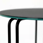 Tavolino da Salotto in Grès Rotondo e Base con 3 Mezzelune Made in Italy - Arepa Viadurini