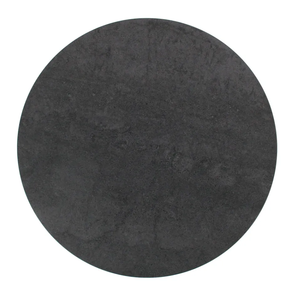 Tavolino da Salotto in Grès Rotondo e Base con 3 Mezzelune Made in Italy - Arepa Viadurini