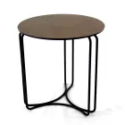 Tavolino da Salotto in Grès Rotondo e Base con 3 Mezzelune Made in Italy - Arepa Viadurini