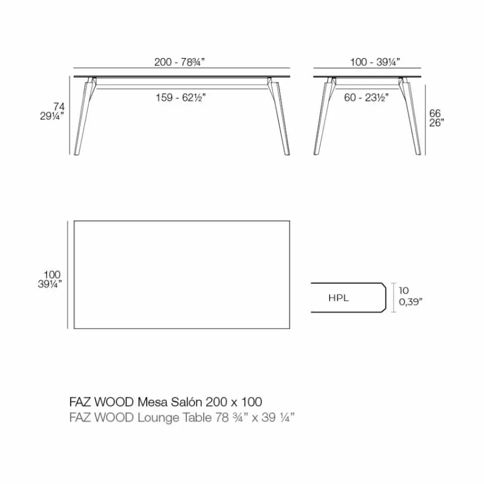 Tavolino da Salotto in Laminato Bianco o Nero in 2 Misure - Faz Wood by Vondom Viadurini
