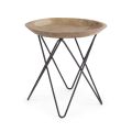 Tavolino da Salotto in Legno Teak e Acciaio Design Industriale - Stiletto