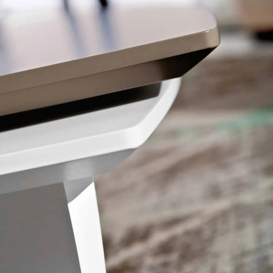 Tavolino da Salotto in Mdf Laccato con Piano Girevole Made in Italy - Lisa Viadurini