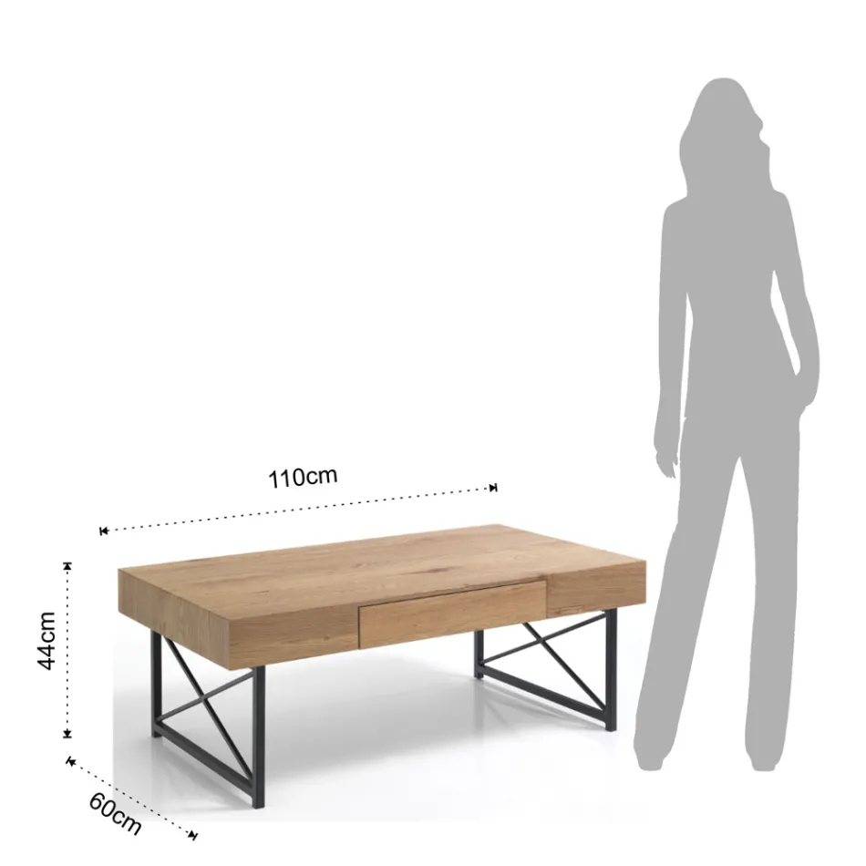 Tavolino da Salotto in MDF Rivestito Melaminico - Mercurio Viadurini