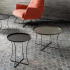 Tavolino da Salotto in Metallo con Vassoio Contenitore Made in Italy - Numbo Viadurini