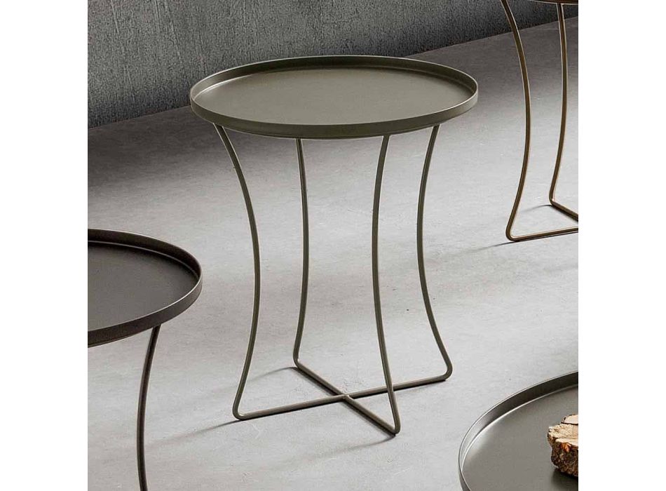 Tavolino da Salotto in Metallo con Vassoio Contenitore Made in Italy - Numbo Viadurini