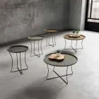 Tavolino da Salotto in Metallo con Vassoio Contenitore Made in Italy - Numbo Viadurini