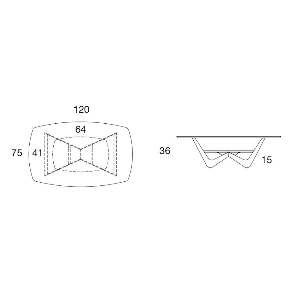 Tavolino da Salotto in Metallo Piano in Ceramica con Portaoggetti - Emirato Viadurini