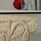 Tavolino da salotto in pietra e cristallo dal design classico Mytros Viadurini