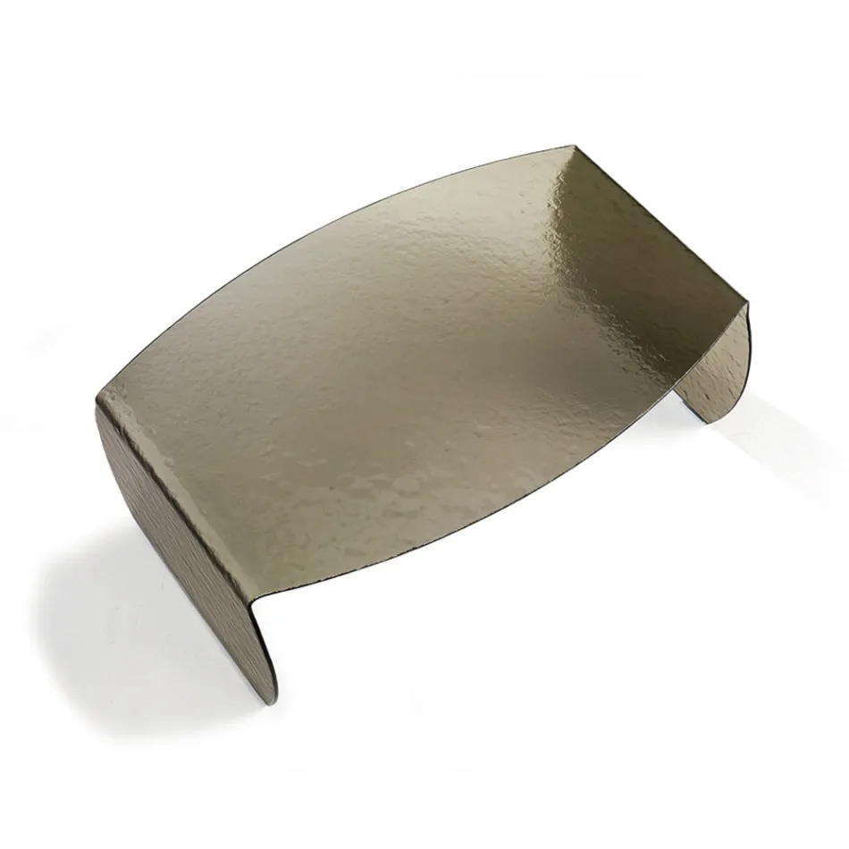Tavolino da Salotto in Vetro Curvato Effetto Martellato Made in Italy - Francesca Viadurini