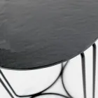 Tavolino da Salotto in Vetro e Base con 3 Mezzelune Made in Italy - Arepa Viadurini