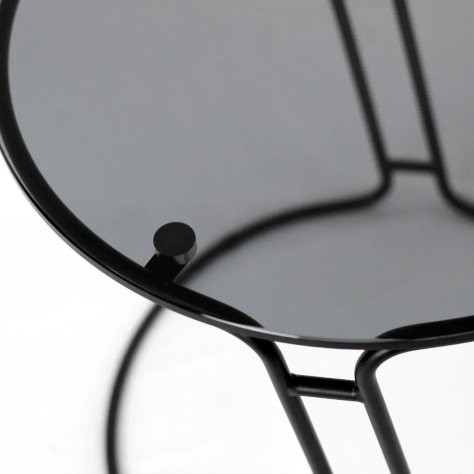 Tavolino da Salotto in Vetro e Base Rotonda Made in Italy - Tullia Viadurini