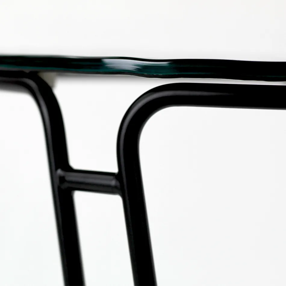 Tavolino da Salotto in Vetro e Base Rotonda Made in Italy - Tullia Viadurini