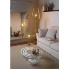 Tavolino da Salotto in Vetro e Ferro Bianco o Ardesia Made in Italy – Olfeo Viadurini