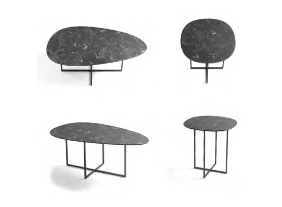 Tavolino da Salotto in Vetro Laminato e Metallo Made in Italy - Sedona Viadurini