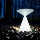 Tavolino da Salotto Luminoso con Coperchio in Polietilene Bianco - Acuto Viadurini