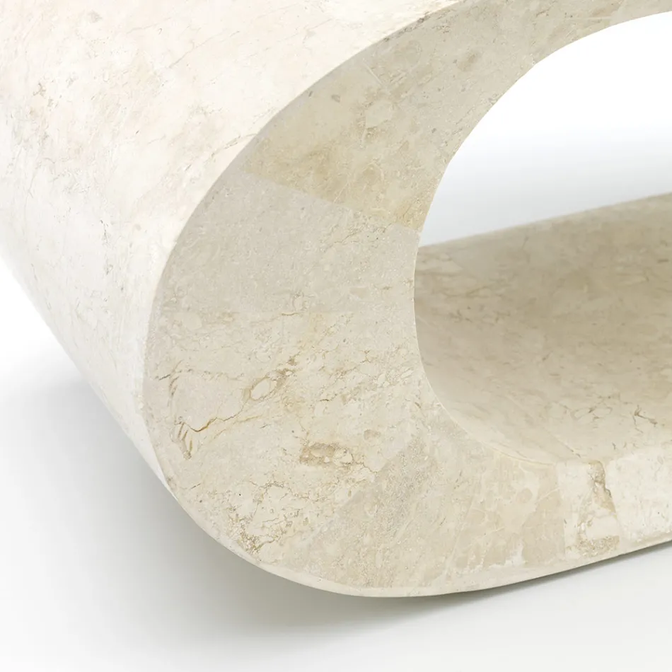 Tavolino da Salotto / Mobile Porta TV in Pietra Fossile - Jasper Viadurini