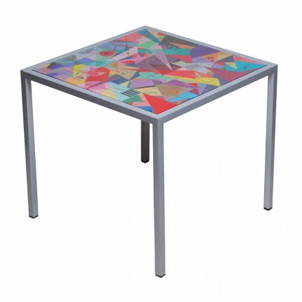 Tavolino da salotto moderno 50x50cm in metallo Nina, made in Italy Viadurini