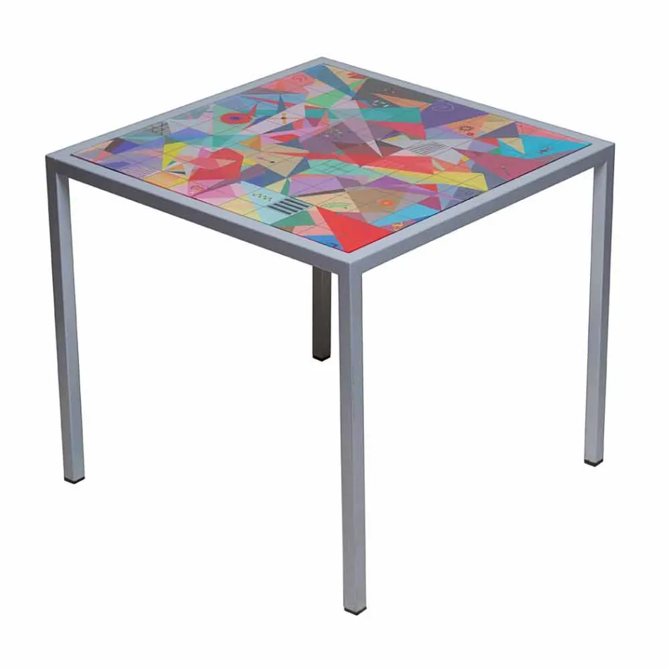 Tavolino da salotto moderno 50x50cm in metallo Nina, made in Italy Viadurini