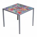 Tavolino da salotto moderno 50x50cm in metallo Nina, made in Italy