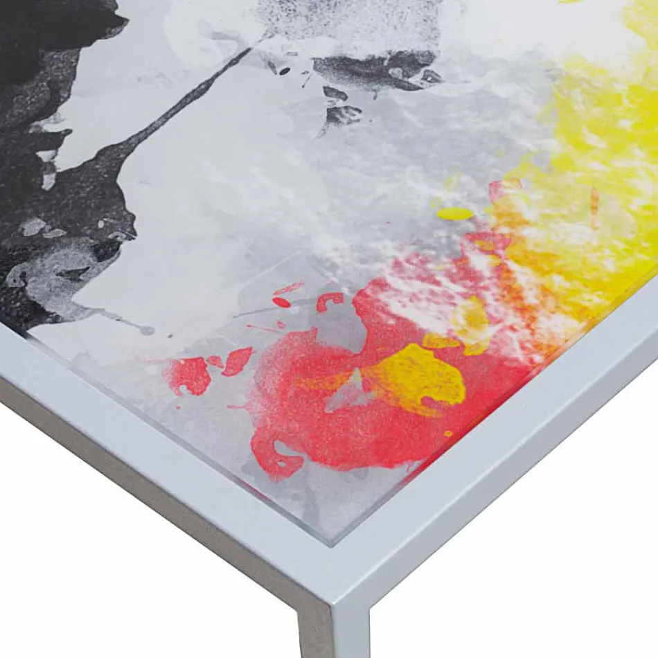 Tavolino da salotto moderno 50x50cm in metallo Nina, made in Italy Viadurini