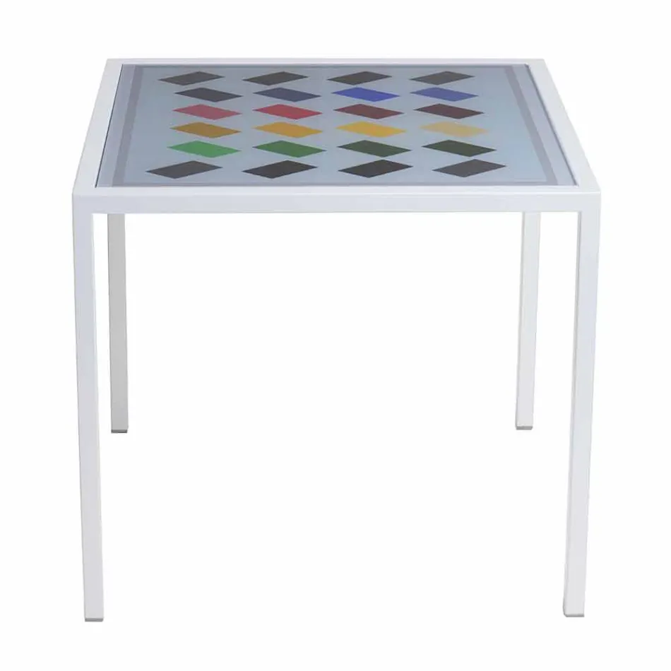 Tavolino da salotto moderno 50x50cm in metallo Nina, made in Italy Viadurini