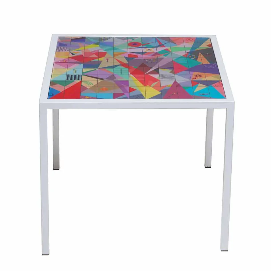 Tavolino da salotto moderno 50x50cm in metallo Nina, made in Italy Viadurini