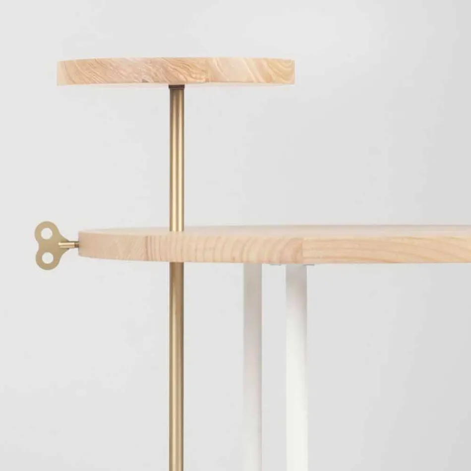 Tavolino da Salotto Moderno con Piano Rotondo in Frassino Made in Italy - Velino Viadurini