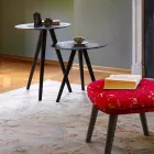 Tavolino da Salotto Moderno con Piano Rotondo in Gres Made in Italy - Stoccarda Viadurini