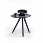 Tavolino da Salotto Moderno con Piano Rotondo in Gres Made in Italy - Stoccarda Viadurini