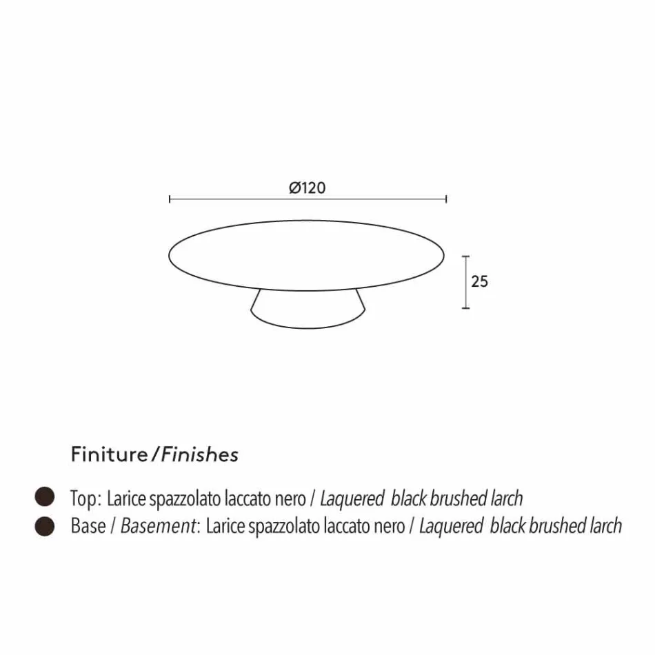 Tavolino da salotto moderno in legno di larice laccato nero Giglio Viadurini