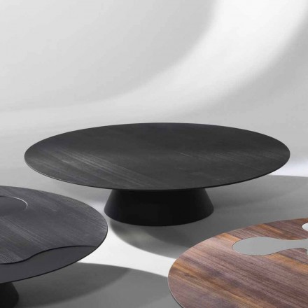 Tavolino da salotto moderno in legno di larice laccato nero Giglio Viadurini
