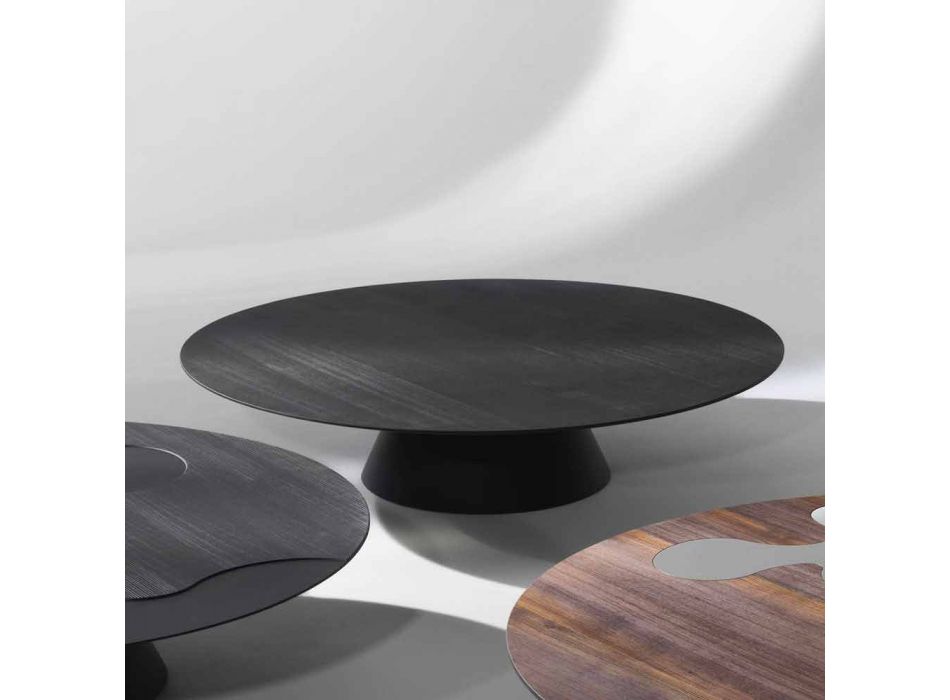 Tavolino da salotto moderno in legno di larice laccato nero Giglio Viadurini