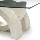 Tavolino da salotto moderno in pietra e vetro - Austin  Viadurini