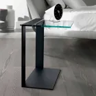 Tavolino da Salotto Moderno Metallo e Vetro Fumè o Chiaro Made in Italy – Teilor Viadurini