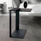 Tavolino da Salotto Moderno Metallo e Vetro Fumè o Chiaro Made in Italy – Teilor Viadurini