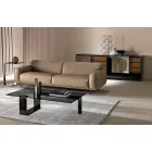 Tavolino da Salotto Moderno Piano Vetro Fumè e Base Metallo Made in Italy – Scoby Viadurini