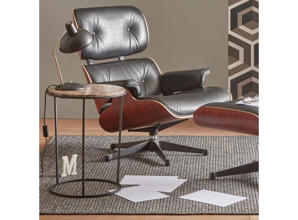 Tavolino da Salotto Moderno Rotondo in Metallo e Marmo di Alta Qualità- Raphael Viadurini