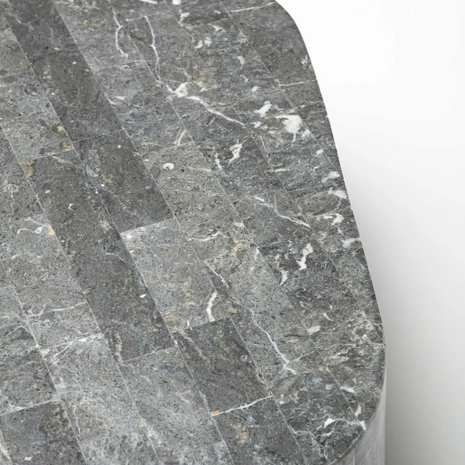 Tavolino da Salotto Moderno Sagomato in Pietra Fossile - Bowie Viadurini