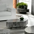 Tavolino da Salotto Moderno Sagomato in Pietra Fossile - Bowie Viadurini