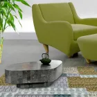 Tavolino da Salotto Moderno Sagomato in Pietra Fossile - Bowie Viadurini