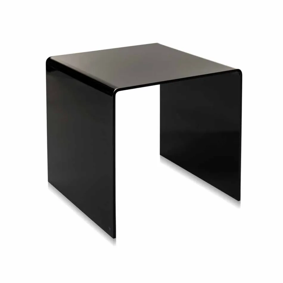 Tavolino da salotto nero moderno 40x40cm Terry Small, made in Italy Viadurini