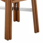 Tavolino da Salotto per Esterno in Legno Naturale o Nero, 2 Misure - Suzana Viadurini