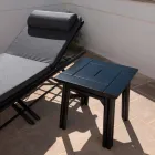 Tavolino da Salotto per Esterno in Legno Naturale o Nero, 2 Misure - Suzana Viadurini